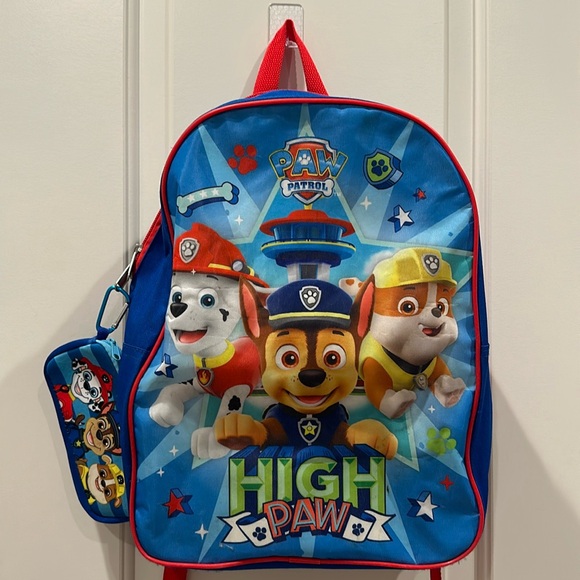 Nickelodeon Paw Patrol High Paw Backpack with small item zipper pouch - Picture 1 of 12